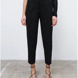 Zara - Black HIGH-WAISTED PANTS Womens Size L